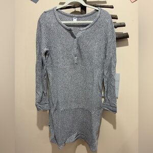 Gray Long Sleeve Henley PJ Shirt
